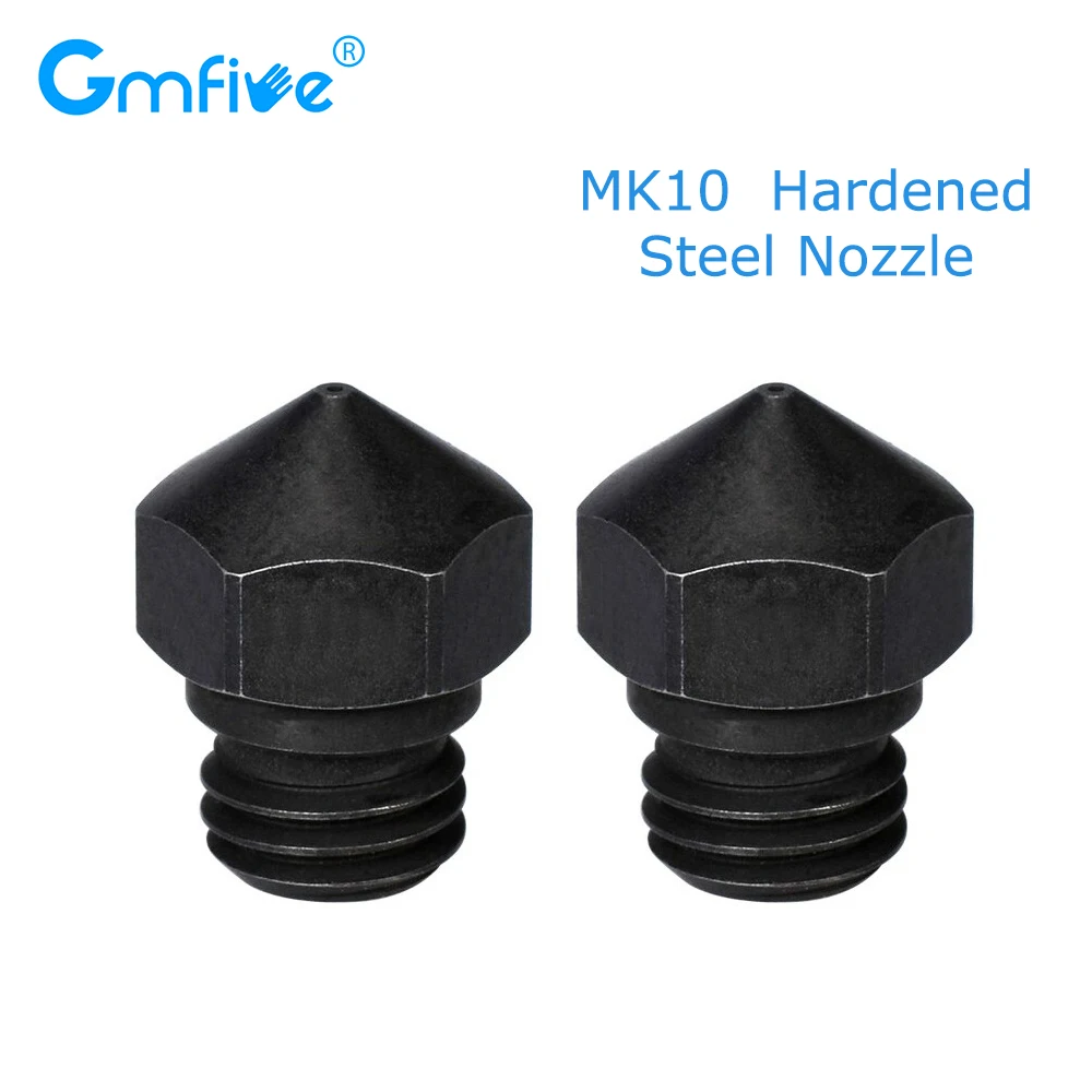 GmFive MK10 насадка закаленной Сталь насадки высокого Температура углеродного волокна 0,2/0,4/0,6/0,8 мм для E3D Hotend 3D-принтеры Запчасти