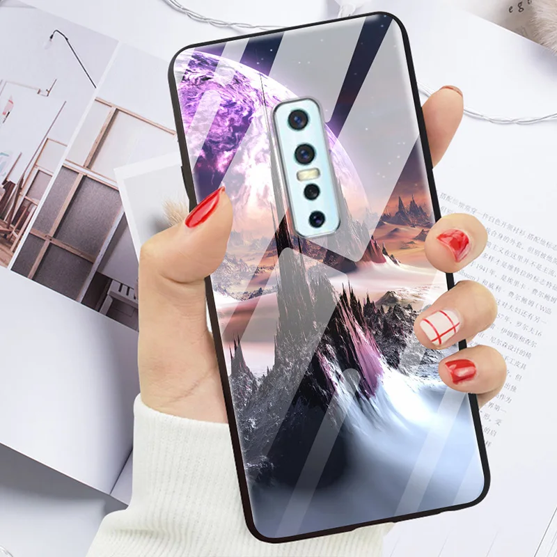 ДЛЯ Vivo V17 Pro Чехол закаленное стекло планета Космос крышка стеклянная задняя крышка для Vivo V17 Pro Coque оболочка для Vivo V17Pro V17 Pro