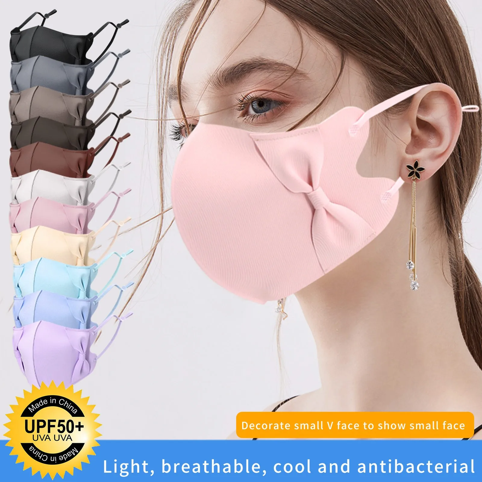 Ice Slik Mouth Mask With Design Reusable Face Nose Wire Solid Cloth For Women Halloween Cosplay Masque | Тематическая одежда и