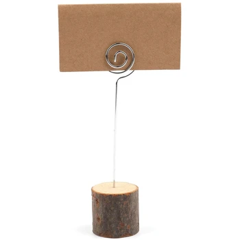 

20Pcs Wedding Wooden Stump Name Place Card Stand Rack Table Number Card Clip Wood Craft Decoration Home Party Supplies