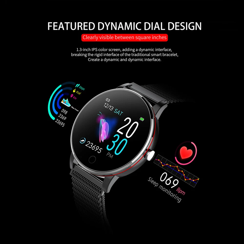 Q19 модные часы Smart Watch Для мужчин Для женщин Цвет Экран жизнь Водонепроницаемый спортивный браслет шаг подсчета сердечного ритма, Смарт-часы с мониторингом