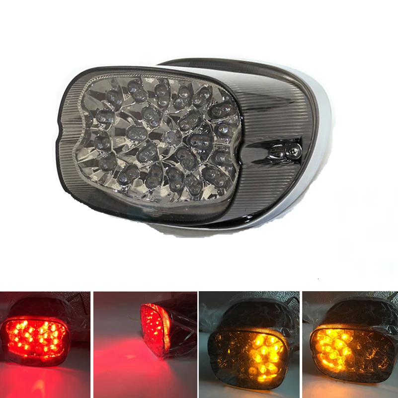 Светодиодный дым задние стоп-светильник для езды на мотоцикле harley Dyan Sportster XL FLH FX FLSTF FLSTSB FLHTC FXSTC красный хвост светильник