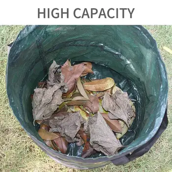 

with 2 Handles Portable Trash Can Travel Outdoor Large Capacity Garden Waste Bag Storage Bag Pop Up Garden Bag