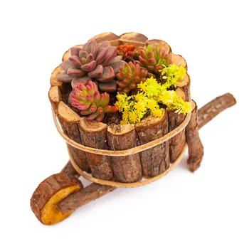 

Wooden Cart Flowerpot Creative Fleshy Combination Plant Pot Shop Window Garden Decoration Ornamental Artificial Flower Planter