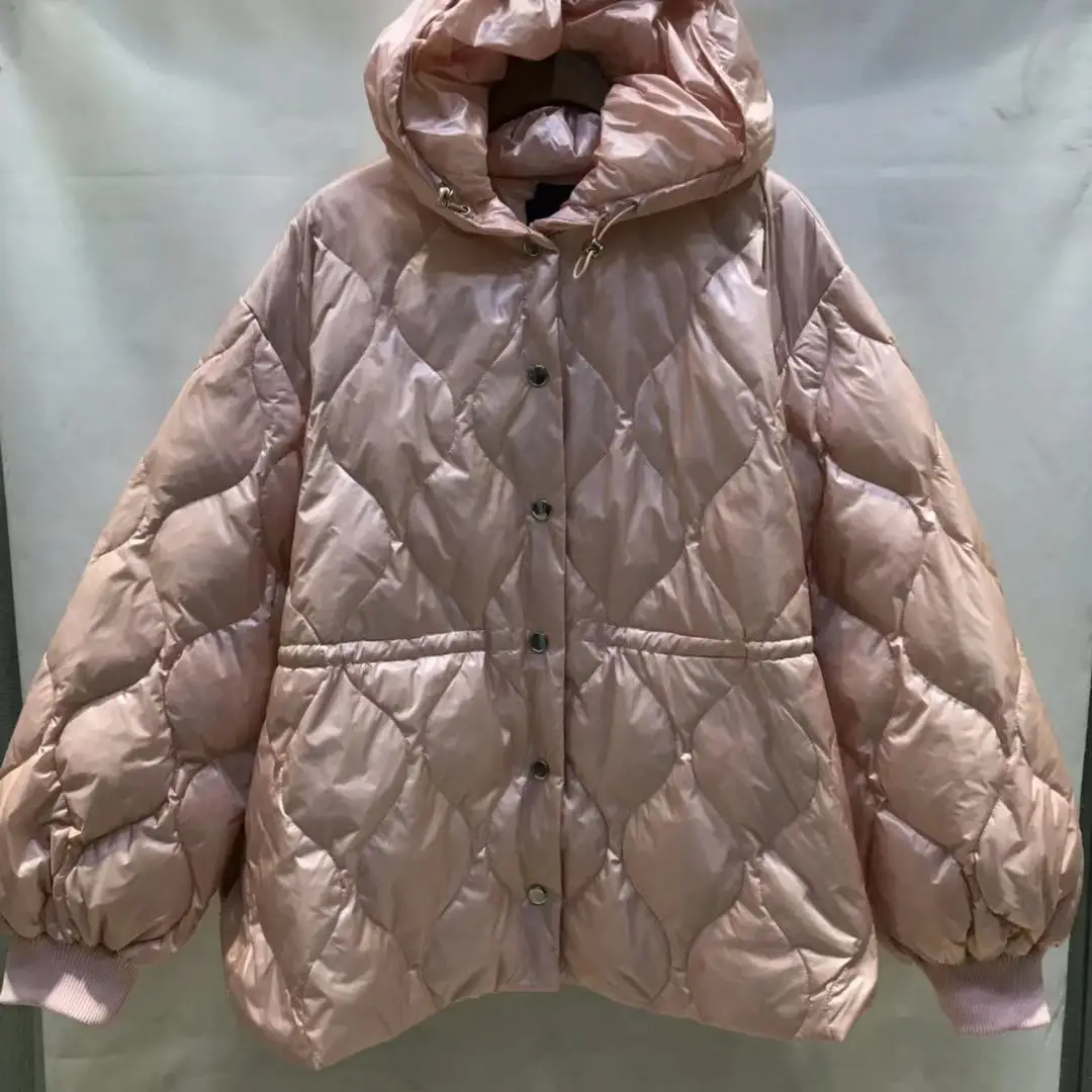 

Autumn and 2021 Winter Hooded Diamond Women Down Coat