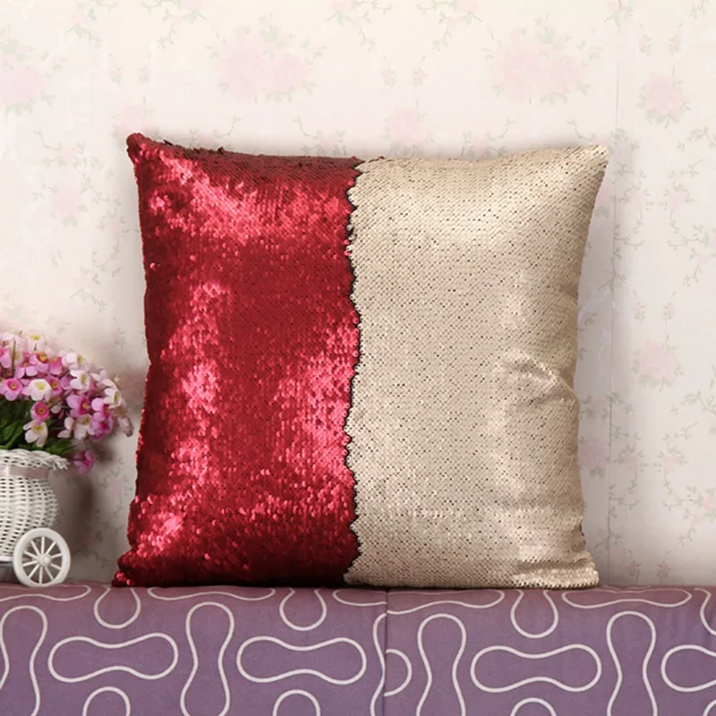 red champagne DIY модный роскошный двухцветный чехол с блестками Континентальный декоративный чехол с русалочкой - Color: red champagne