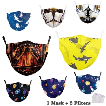 

Pm2.5 Filter Mask Pollution Face Mask Reusable Protective Facemask Adults Printed with Filter Anti Masks Cartoon Mask