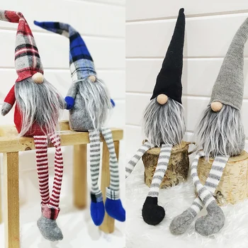 

New Arrival Christmas Santa Claus Doll Decoration Holiday Gifts Long-legged Christmas Elf Decorations for Home Handmade D30