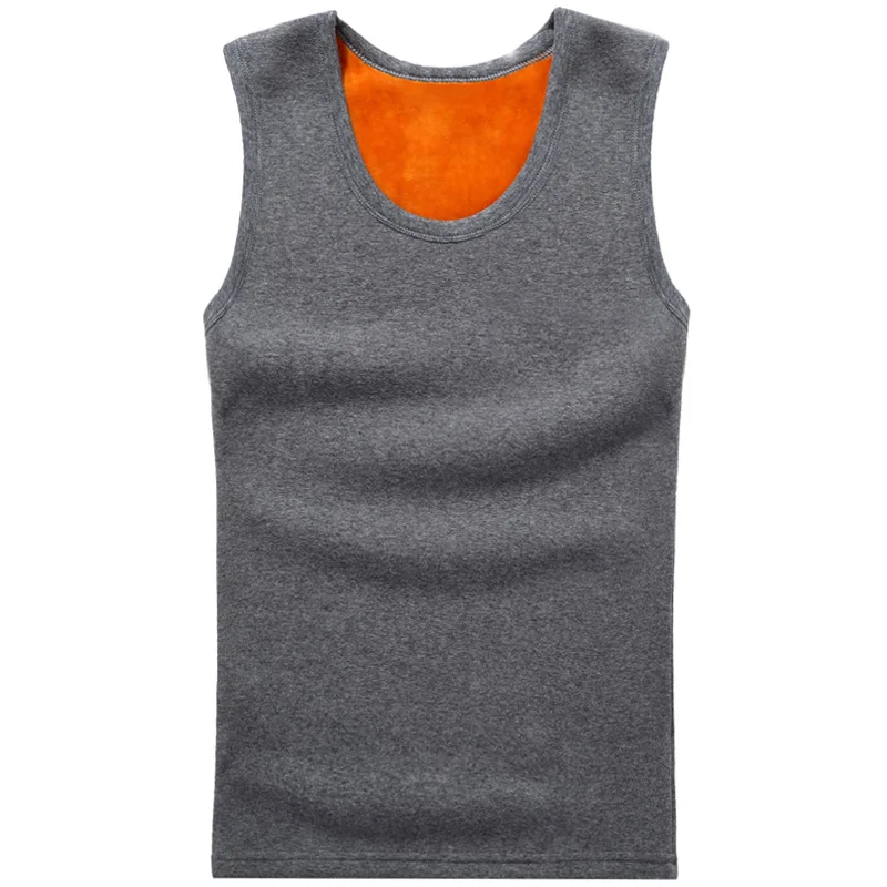 Light Grey Модный мужской теплый свитер жилет плюс бархат толстый широкий плечо термобелье мужской жилет с круглым вырезом свитер стрейч тонкий SA-8 - Цвет: Light Grey
