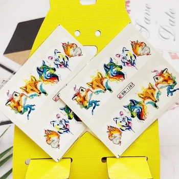 

2pc Stickers for Nails Wolf King Animal Design Nail Art Decorations Manicure Decor Watercolor Nail Decal Stickers Accessoires