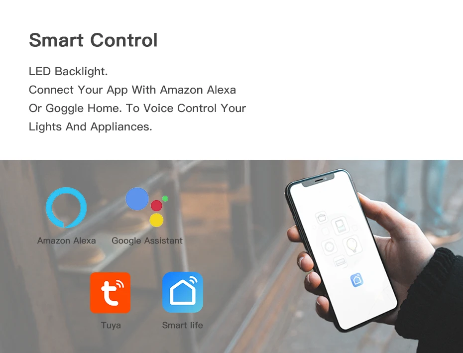 de vidro, suporte para o aplicativo smart life