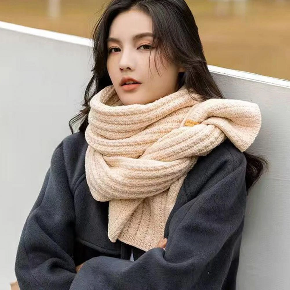 Bufanda larga de punto para mujer, bufanda de gruesa de Cachemira suave y cálida, estilo Retro, para exteriores, Invierno|Bufandas de mujer| - AliExpress