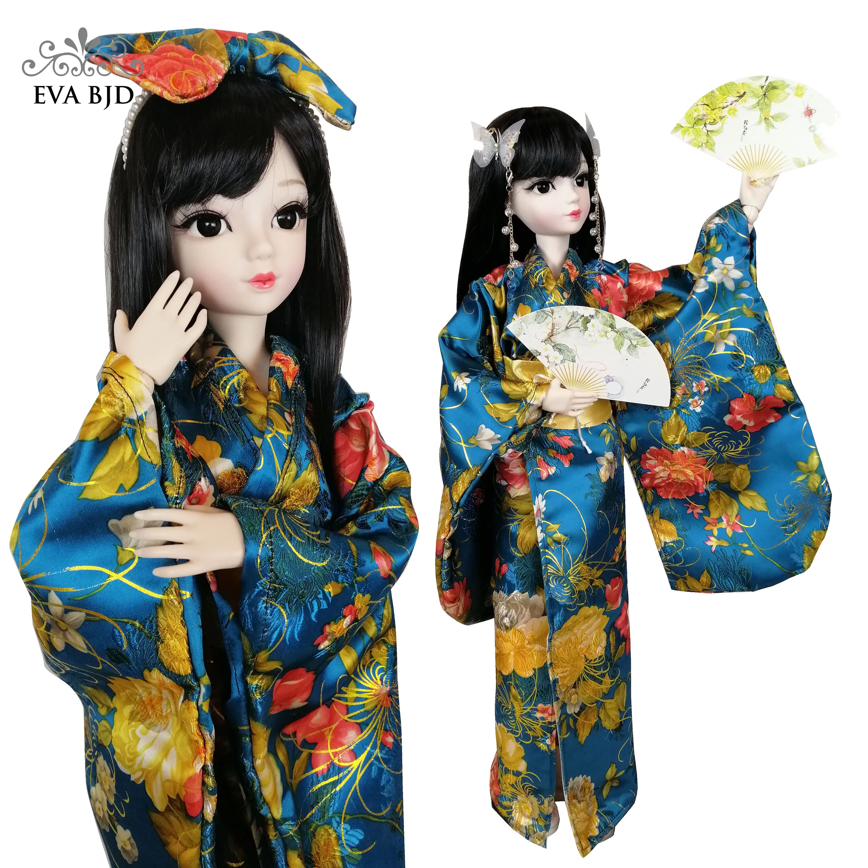 EVA BJD 1/3 60 см 24 дюйма азиатское японское кимоно девушка мяч шарнирная кукла Обнаженная белая кожа Смола Модель с открытой головой DA001-133