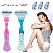 Бритва для волос, триммер для волос, устройство для удаления волос, безопасная бритва, удобный, безопасный, классический, ручной, 4 сменные головки для бритья женщин