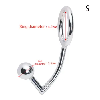 Good Quality Stainless Steel Metal Anal Hook With Penis Ring For Male, Anal Plug,Penis Chastity Lock,Fetish Cock Ring 2