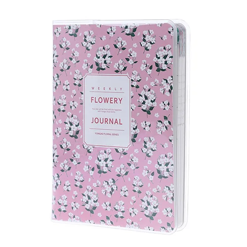 Pink floral Agenda записная книжка kawaii планировщик дневник sketchbook Журнал bullet еженедельник cuaderno caderno escolar блокнот papeleria - Цвет: Pink floral