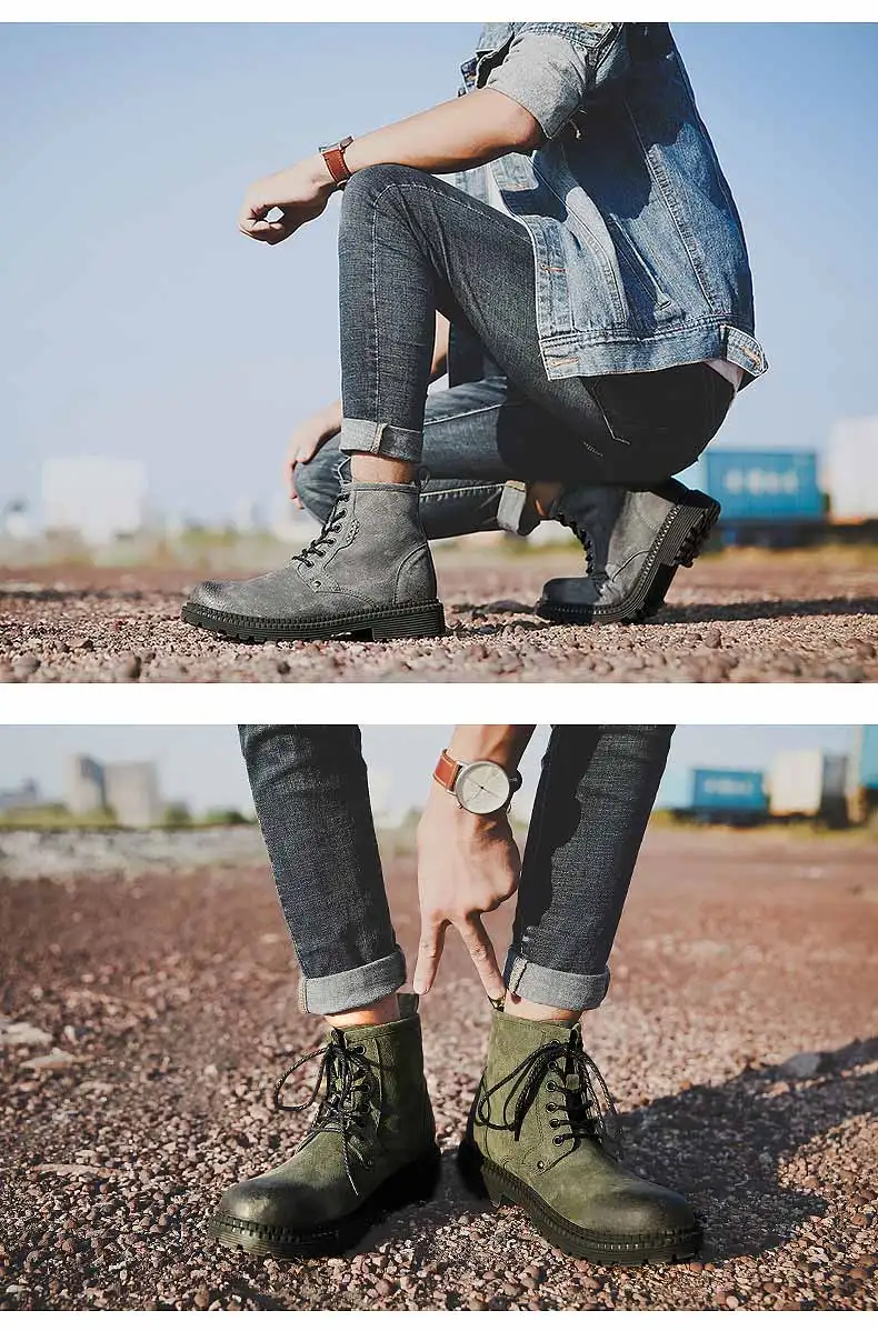Men Shoes Mens Winter Snow Boots Martins Man Leather Shoe Ankle Bot Cowboy Waterproof Motorcycle Casual Coturno Botas Hombre