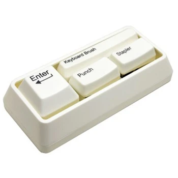 

Novelty Keyboard Stationary Set As Office Stationary Supplies , Stapler / Puncher / Keyboard Brush / Clip Adsorption White