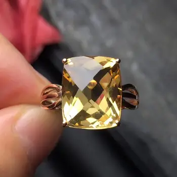 

Citrine Ring 18K Gold AU750 Triangle About 10mm Natural Citrine Gemstones Rings for Female Anniversary Gift Fine Rings