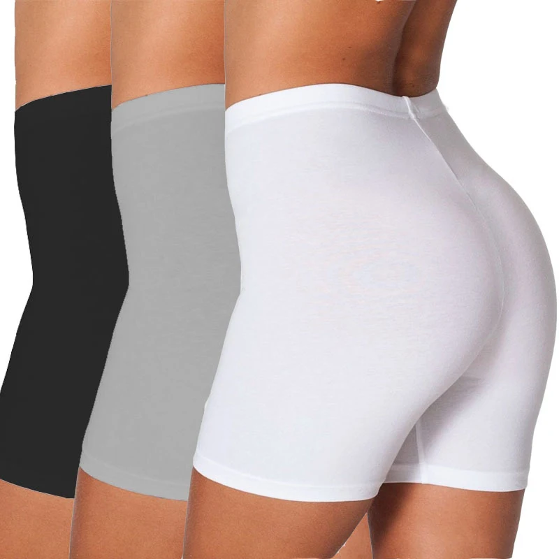 Pantalones cortos elásticos de talla grande para mujer, Shorts ajustados informales de cintura alta para Fitness, pantalones ajustados atractivos de color blanco y negro para verano, 2020