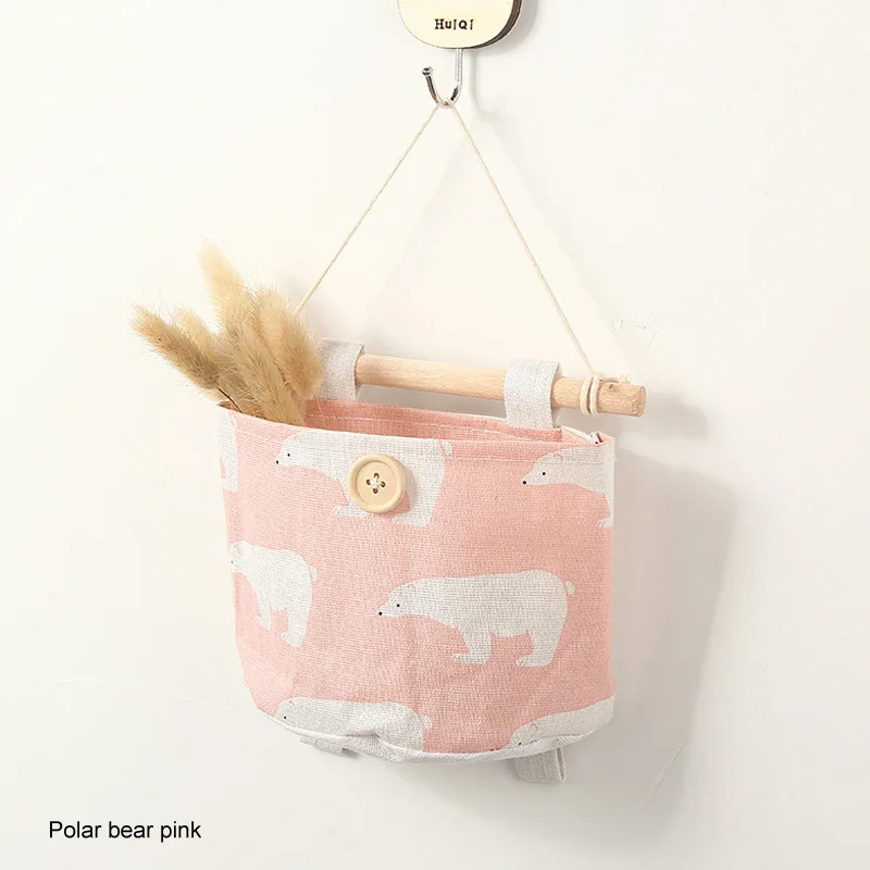 polar bear pink Милый мультяшный Фламинго стены двери шкаф подвесная сумка Декор Кухня Ванная комната подвесная всякая всячина сумка-Органайзер игрушка - Цвет: polar bear pink