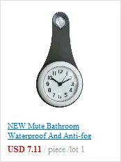 NEW Mute Bathroom Waterproof And Anti-fog Suction Cup Wall Clock Fashion Bathroom Railing Towel Rack Wall Clock Without Battery