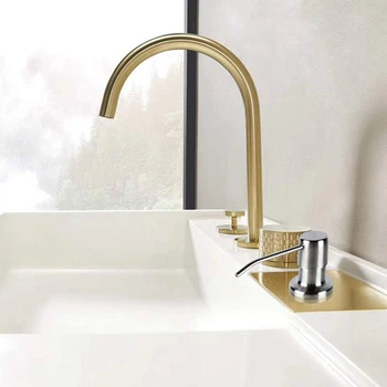 

300ML Kitchen Sink Soap Dispenser Brushed Stainless Steel Soap Bottle Bathroom Manually Press Soap Bottle Kitchen Accessories