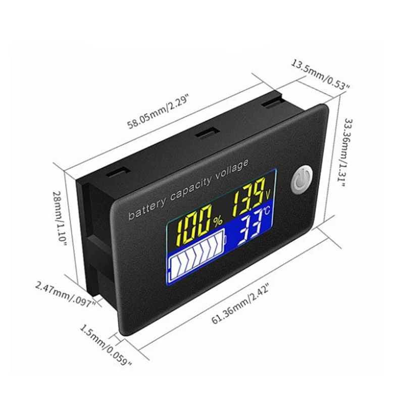 Auto 12V-72V Voltmeter Volt Meter Batterie Anzeige Digital LED Abmessung Prüfer 