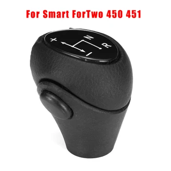 

Car Accessories Auto Car Gear Shift Knob Head Lever Black PU Leather For SMART Fortwo City Coupe Roadster 450 451