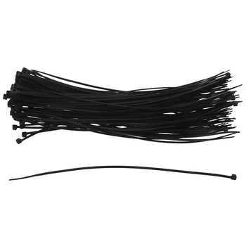 

New 100 x Thin Black Cable Tidy Ties Zip Ties Cord Strap Wrap 200mm x 3mm