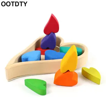 

Baby Wooden Rainbow Puzzle Arch Bridge Assemble Educational Toys Gifts Stacking Building Blocks Set