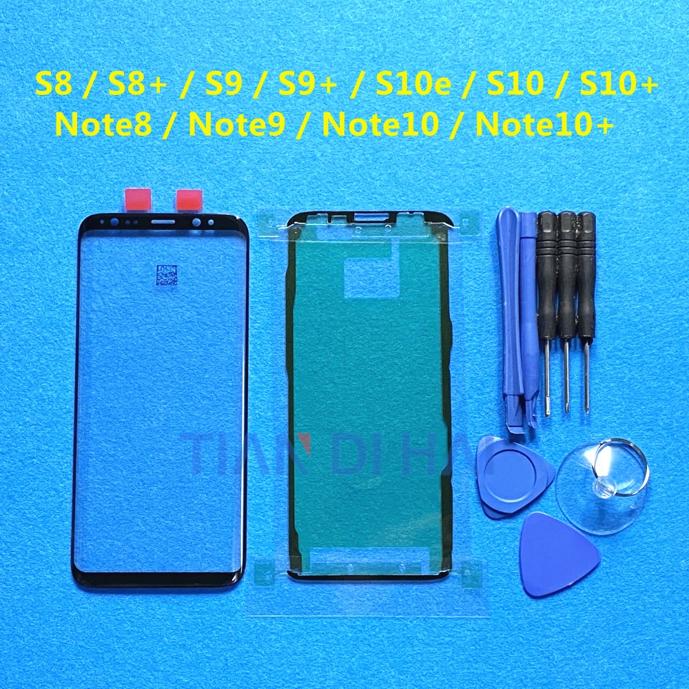 Передняя внешняя стеклянная крышка объектива для замены Samsung Galaxy S8 S9 S10 + Note 8 9 10 Plus