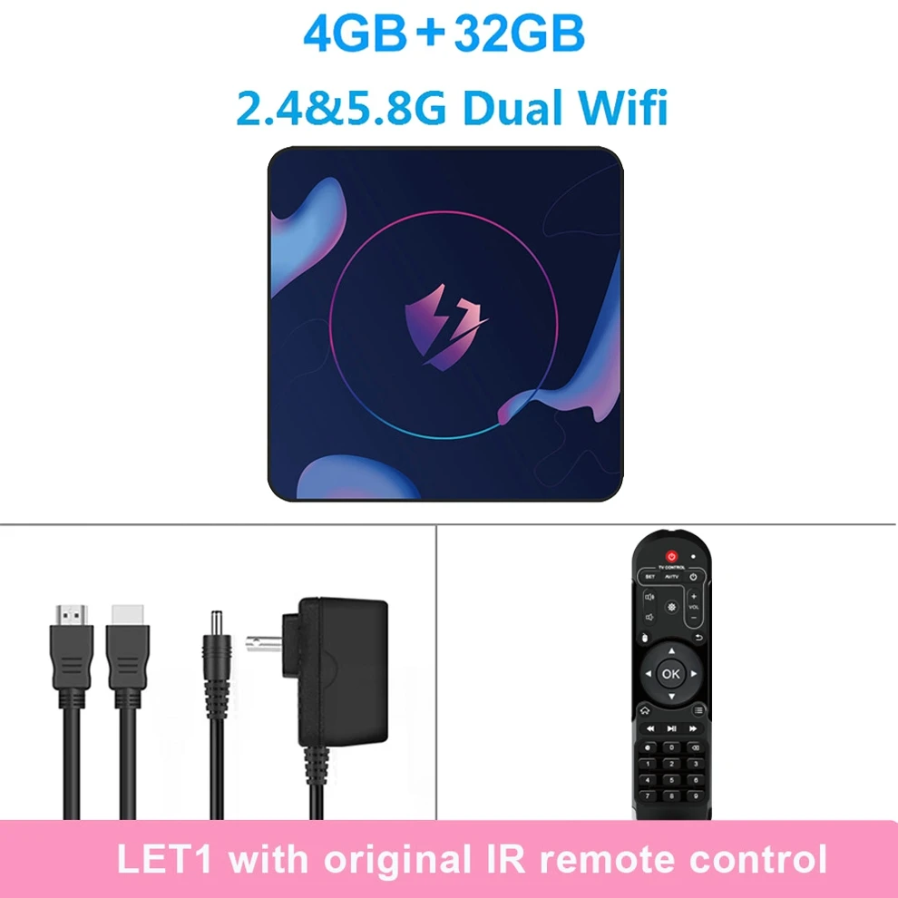 4G 32G LEMFO дыхательный светильник ТВ приставка Android 9,0 RK3318 4GB 64GB Netflix Youtube 4K HD Google голосовой помощник 9 LET1 Android ТВ приставка 9,0 - Цвет: 4G 32G