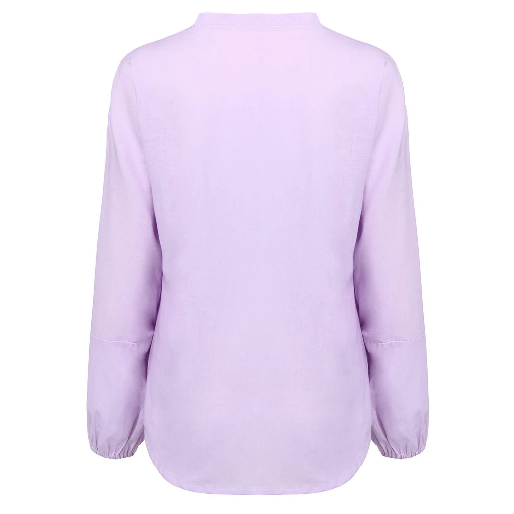 Women Blouses 2019 Fashion Puff  Long Sleeve Top Shirt Solid Elegant White Office Lady Shirt V-Neck Loose Chemise Femme 822