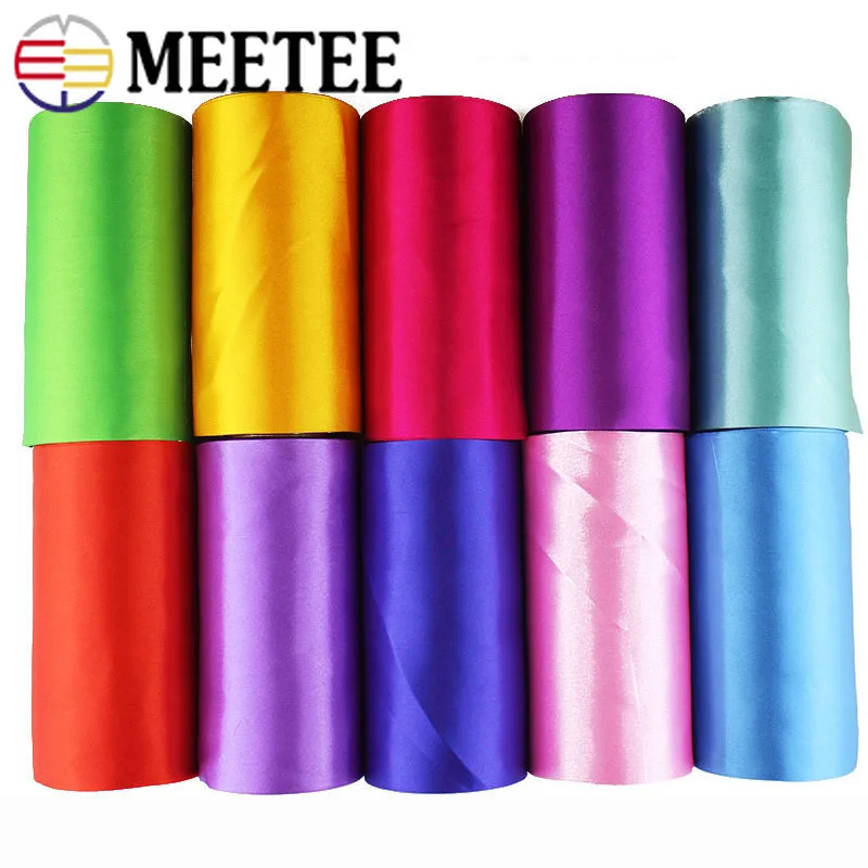 

Meetee 20meters 15cm Wide Stain Ribbon Colorful Silk Webbing Decoration Tape for Wedding Festival Christmas Party Accessories
