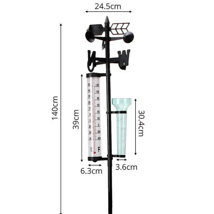 Сад Открытый Метеостанция метеоизмерительный прибор лопасти инструмент ветер дождь датчик термометр