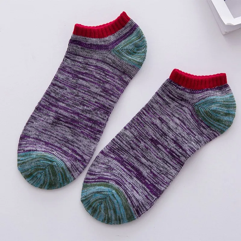 5 Pairs Striped Socks Low Ankle Socks Slippers Shallow Mouth Socks Retro Tide Socks New With Random Color