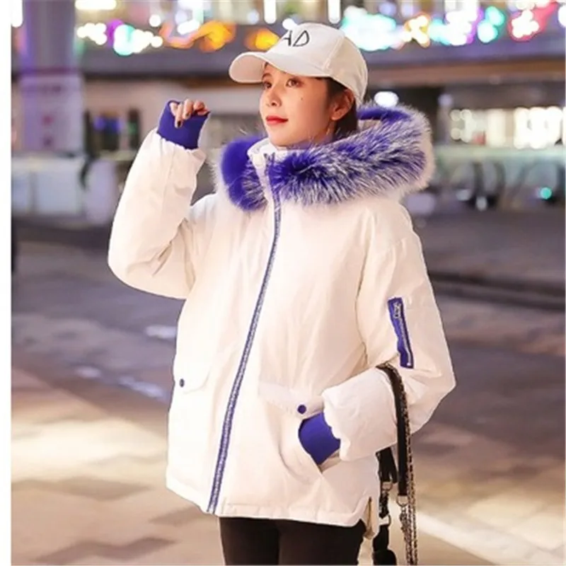 Новая зимняя куртка для девочек короткая хлопковая пуховая куртка женская модная трендовая повседневная короткая хлопковая одежда - Цвет: 4