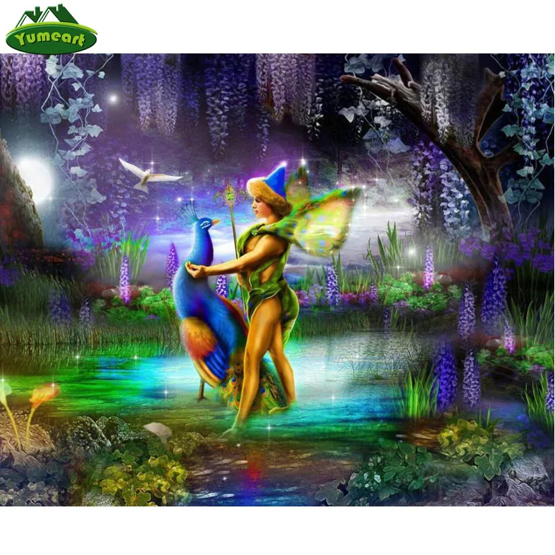 Набор для алмазной вышивки YUMEART картина по номерам Кепка с павлином вышивка