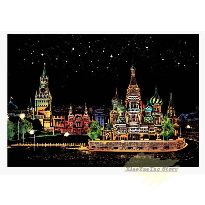 Царапин Картины игрушка «сделай сам» с защитой от царапин картина Детская выскабливание Бумага DIY ремесло рисунок подарок на день рождения