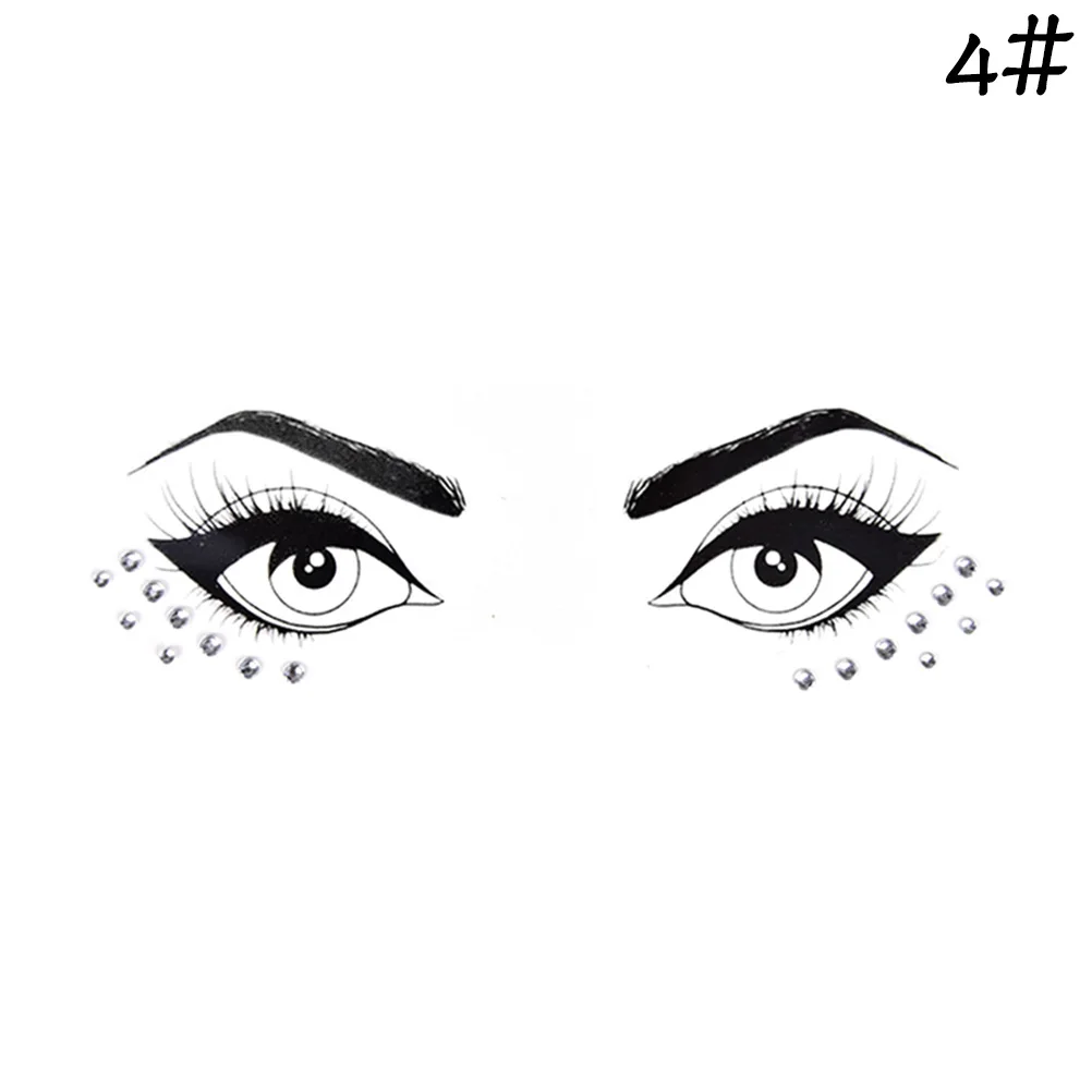 Многоуровневая тату Алмазная подводка для глаз тени для век наклейка для лица драгоценные глаза макияж Хрустальная наклейка для глаз - Цвет: style 10