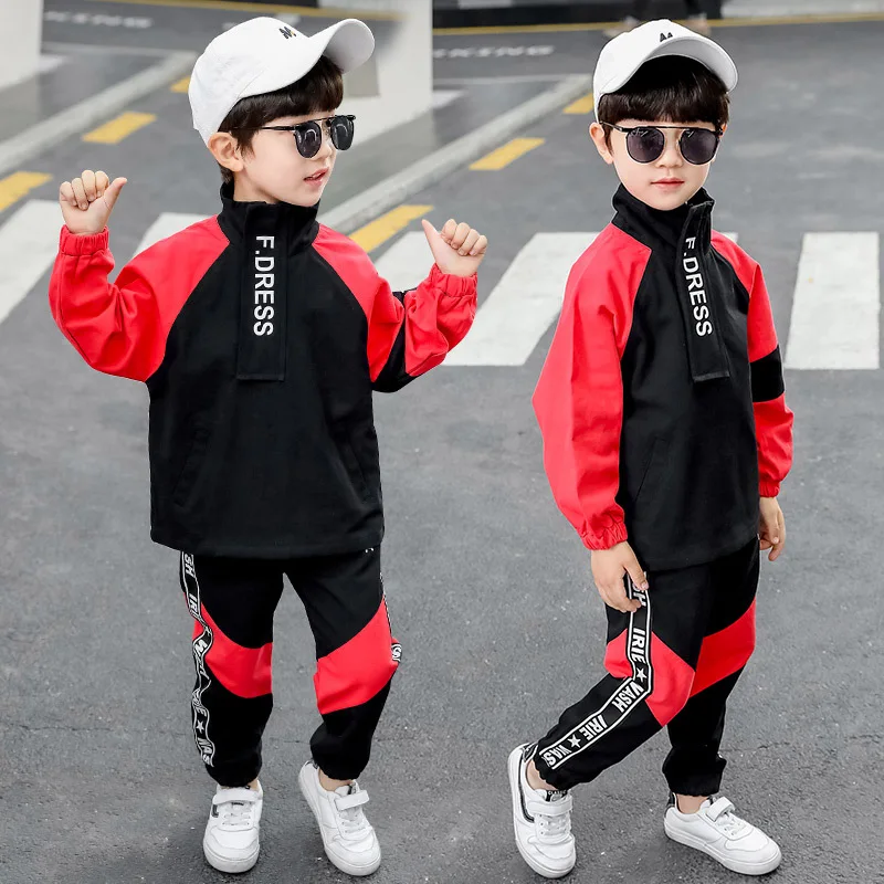 

BOY'S Spring Clothing Set 20 New Style Korean-style Super Handsome Big Boy Fashion-Style Raglan Pullover Set 1712c-a14