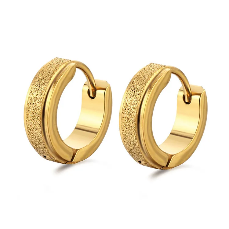 1 Pair Punk Men/Women Small Ear Circle Earrings Stainless Steel Piercing Ear Buckles Heart Round Hoop Earring Gothic Jewelry - Окраска металла: Style 12