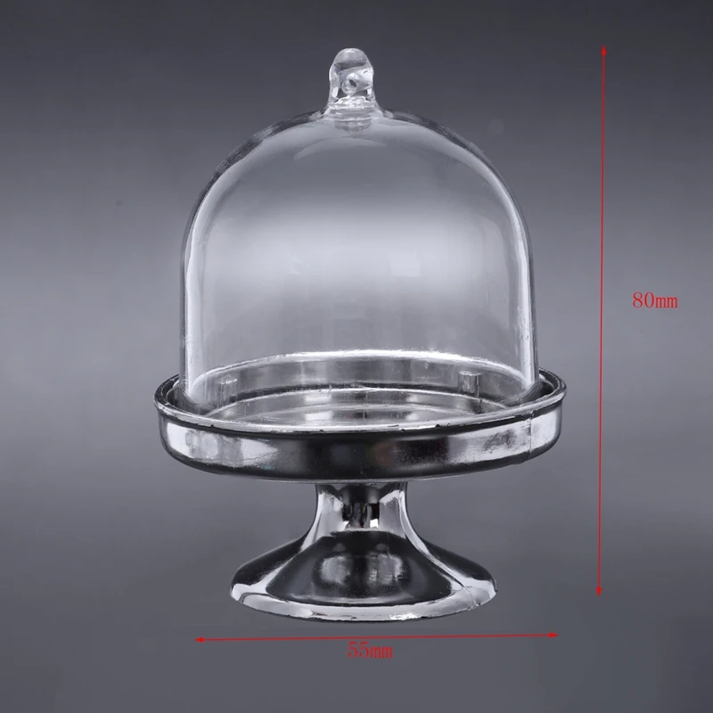 12x мини торт стенд кекс коробка Свадебная вечеринка пластиковая коробка конфет прозрачный серебряный