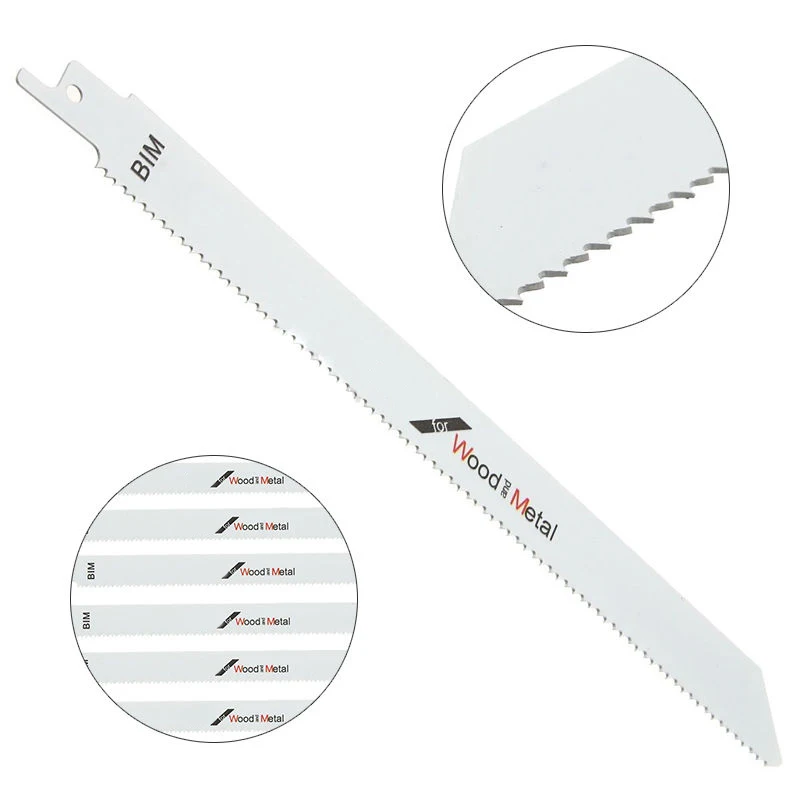 Pro1/2" Shank Bi-metal Reciprocating 225mm Saw Blade For Metal/wood Cutting Bimetal Reciprocating BIM Saw Blade