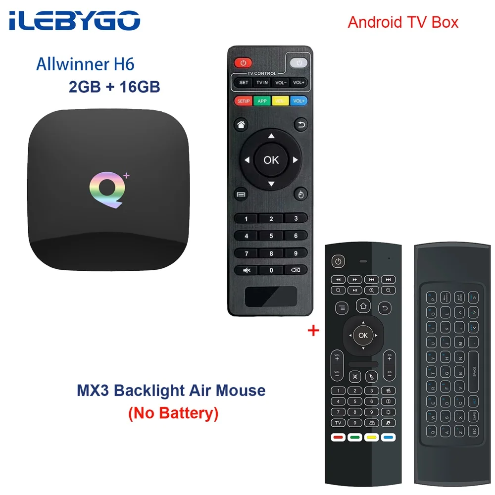 ILebygo Q плюс Смарт ТВ Box Allwinner H6 Android 9 0 4 Гб оперативной памяти 32 Rom 6 K h.265 USB3.0 Netflix PK T95Q