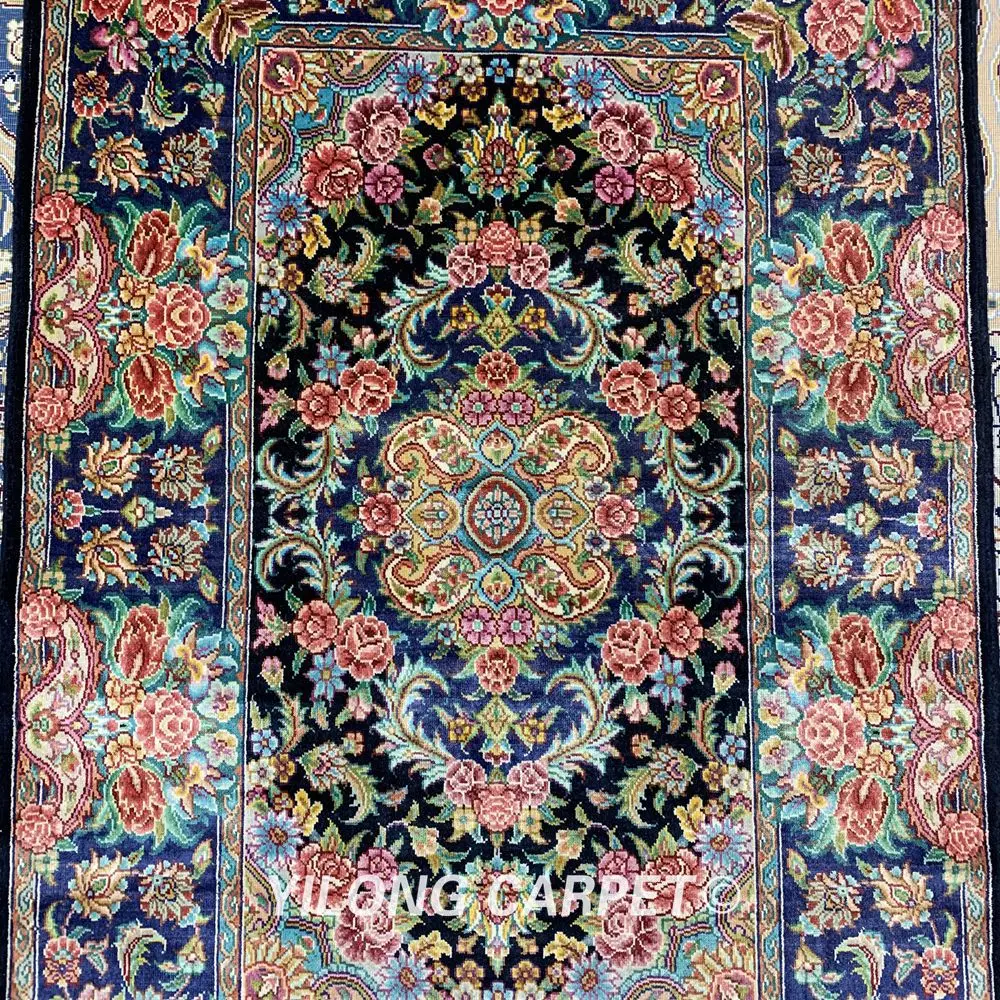 YILONG 2'x3' ручной работы чистый Шелковый ковер изысканный ручной завязанный Кум шелковый ковер(ZSH001A