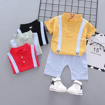 

Boys Clothing Sets 2020 New Summer Toddler Gentle Baby Boys Cartoon Suits Casual Strap T-shirt+Pants Set Clothes Kids Clothing