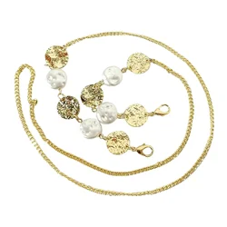 DIY Pearl Metal Chain Detachable Handbag Purse Chain Bag Glasses Chain Ornament