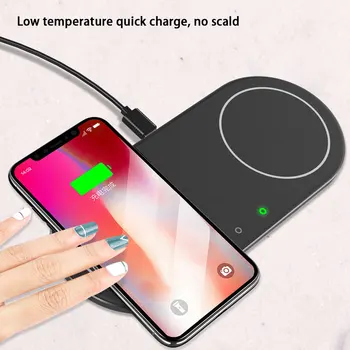 

15W Fast Charging LED Indicator Type C 2 In1 Wireless Charger For iPhone SE 2020/11/11 Pro Max/Xs MAX Galaxy S20/Note 10/S10/S9